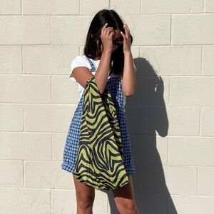 NEW - Baggu Standard Reusable Nylon Bag in Olive Zebra